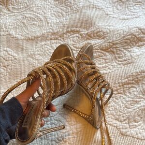 Steve Madden Gold Strappy Heels